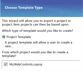 Choose a project template