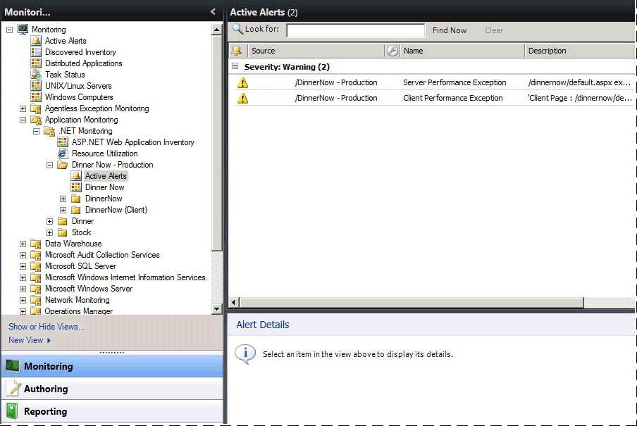 View application alerts