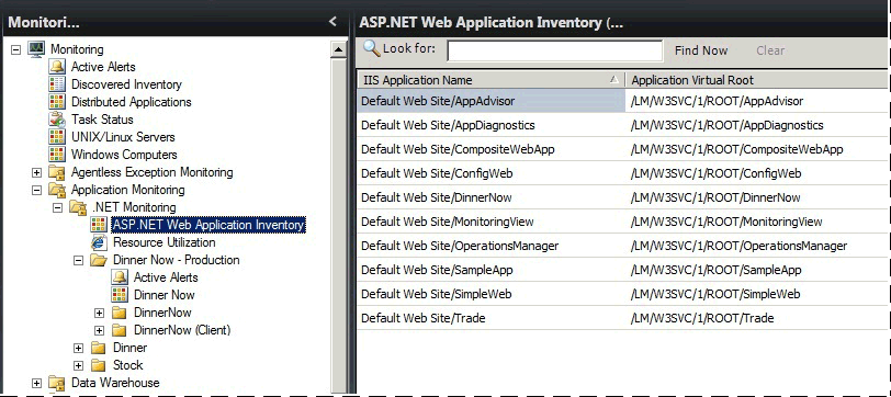 ASP.NET Web Application Inventory