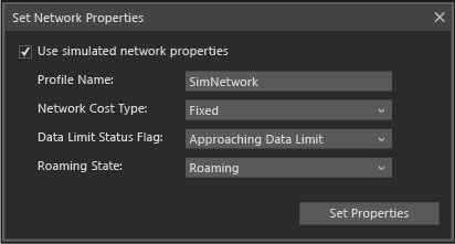 Set Network Properties dialog box