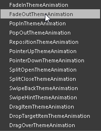 Theme Animations types