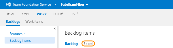 Open the Kanban board for the selected backlog