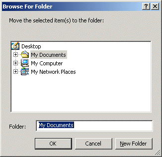 Browse for Folder dialog box