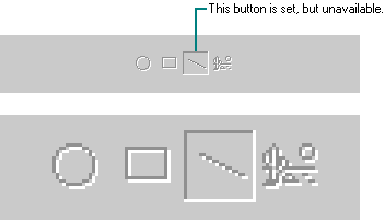 Unavailable and option-set appearance for buttons