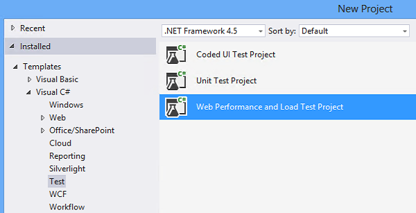 Create project for load testing