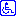 blue person in wheelchair on white background (handicap access)