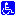 white person in wheelchair on blue background (handicap access)