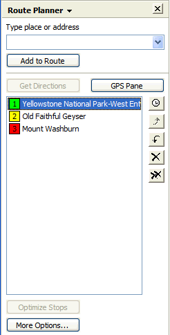 Route Planner pane