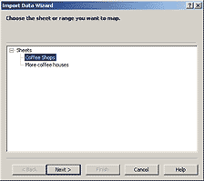 Import Data Wizard Choose Sheet or Range