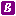 white italic B in purple square