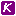 white italic K in purple square