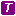 white italic T in purple square
