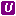 white italic U in purple square