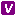 white italic V in purple square