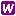white italic W in purple square
