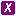 white italic X in purple square