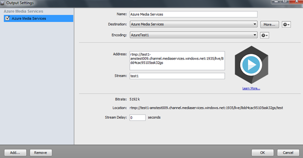 Screenshot shows Output Settings.
