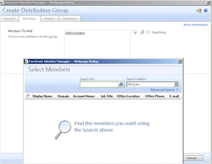 Member selection for manually managed group