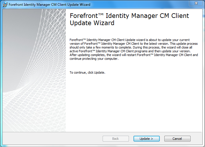 Install the FIM CM client Update 1