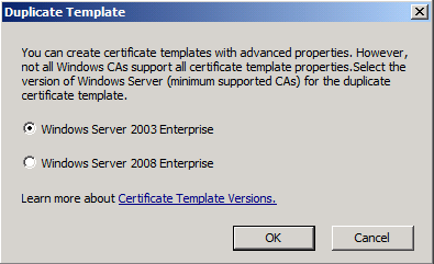 Windows 2003 Certificate