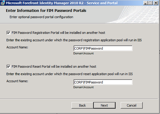 FIM Password Portal Information