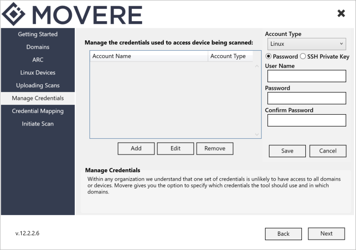 Add scanning credentials