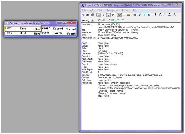 Accessibility errors in the Inspect utility