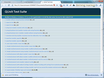 Figure 2 The index.html file from QUnit running all its tests