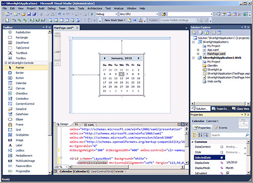 Developing a Silverlight application in Visual Studio 2010