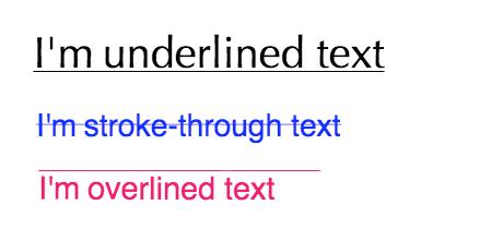 Examples of text decorations