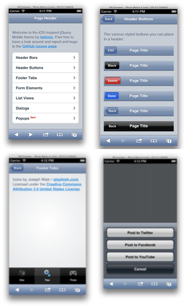 Examples of the Custom iOS Theme