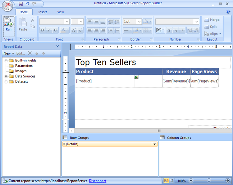 Figure 5 - Creating a self-service report with Report Builder