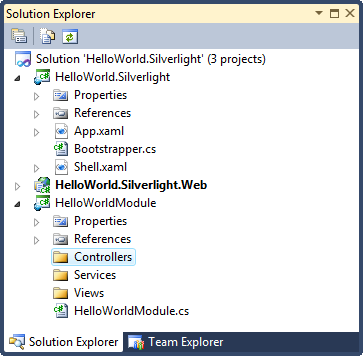 Solution with the HelloWorldModule
