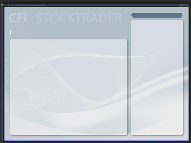 Stock Trader RI main window in Blend for Visual Studio 2013