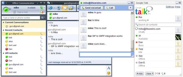 Office Communicator and Gmail