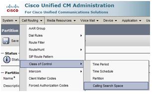 Opening the Calling Search Space Configuration