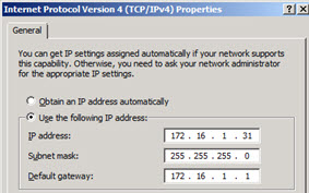 Windows Server 2008 TCP/IPv4 Properties Page