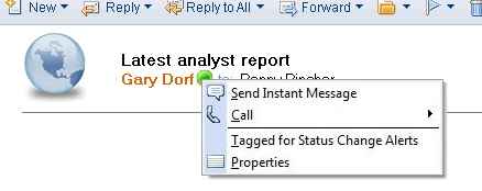 Lync 2010 presence within Lotus Notes email