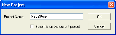  New Project dialog box