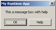 A message box with Help