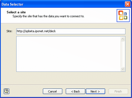 The Data Selector Wizard in Visio