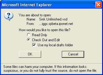 Checking out in the document library