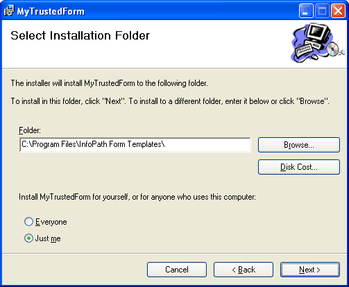 Folder selection page