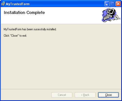 Successful installation confirmation
