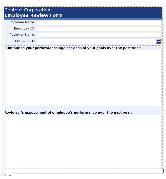 Example Employee Review Form