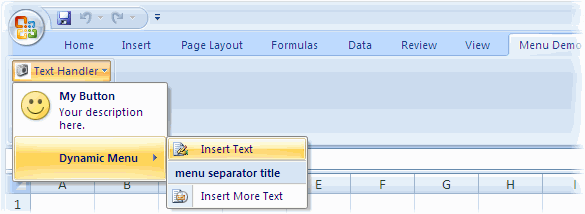 Modified Ribbon Example in Office Excel 2007