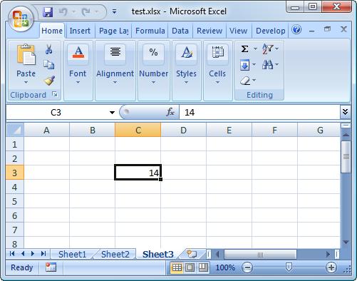 The sample document contains a single numerical