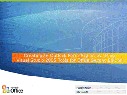 VSTO 2005 SE Outlook form region video