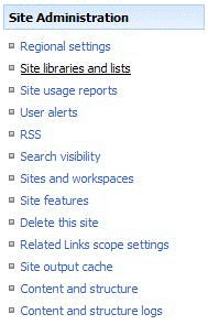 Site libraries and lists