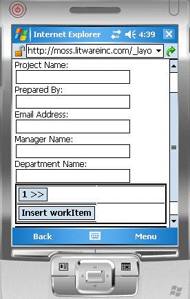 Viewing the form on a mobile device